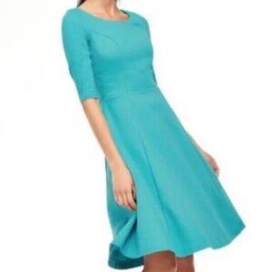 Boden Light Blue Mini Dress, Fit and Flare Dress, Alice Pont, 3/4 Sleeves